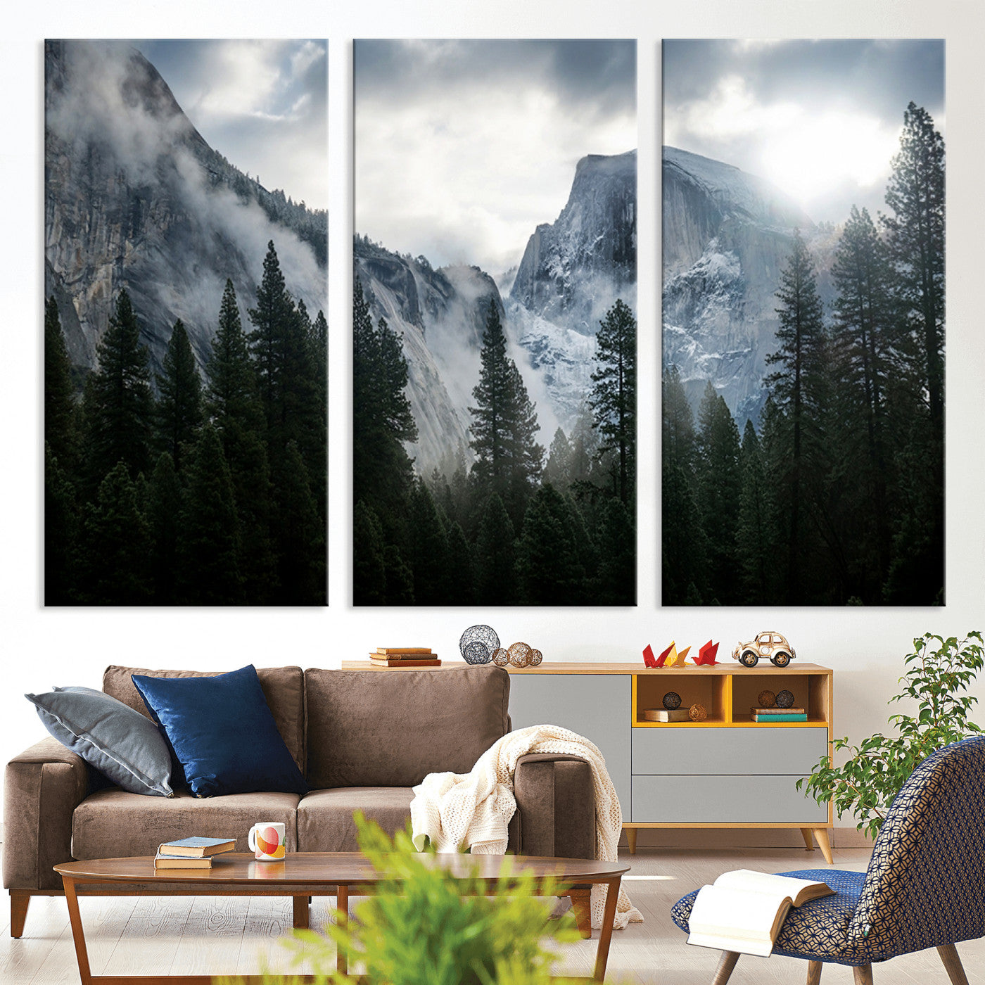 98725-MGV-CV-36X24-Wall Art Foggy Forest Landscape Canvas Print
