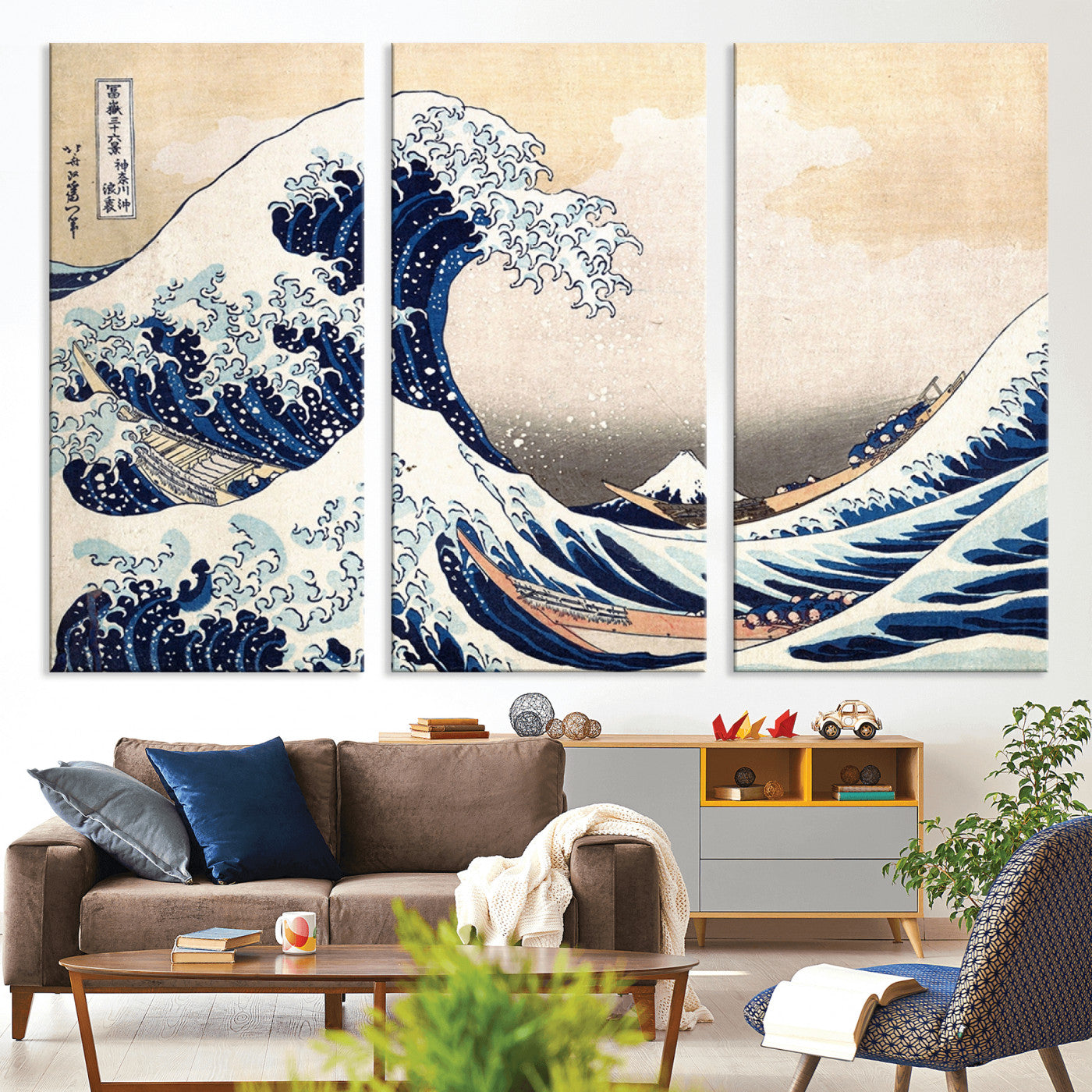 35635-MGV-CV-36X24-Wall Art Kanagawa Canvas Artwork Abstract Print