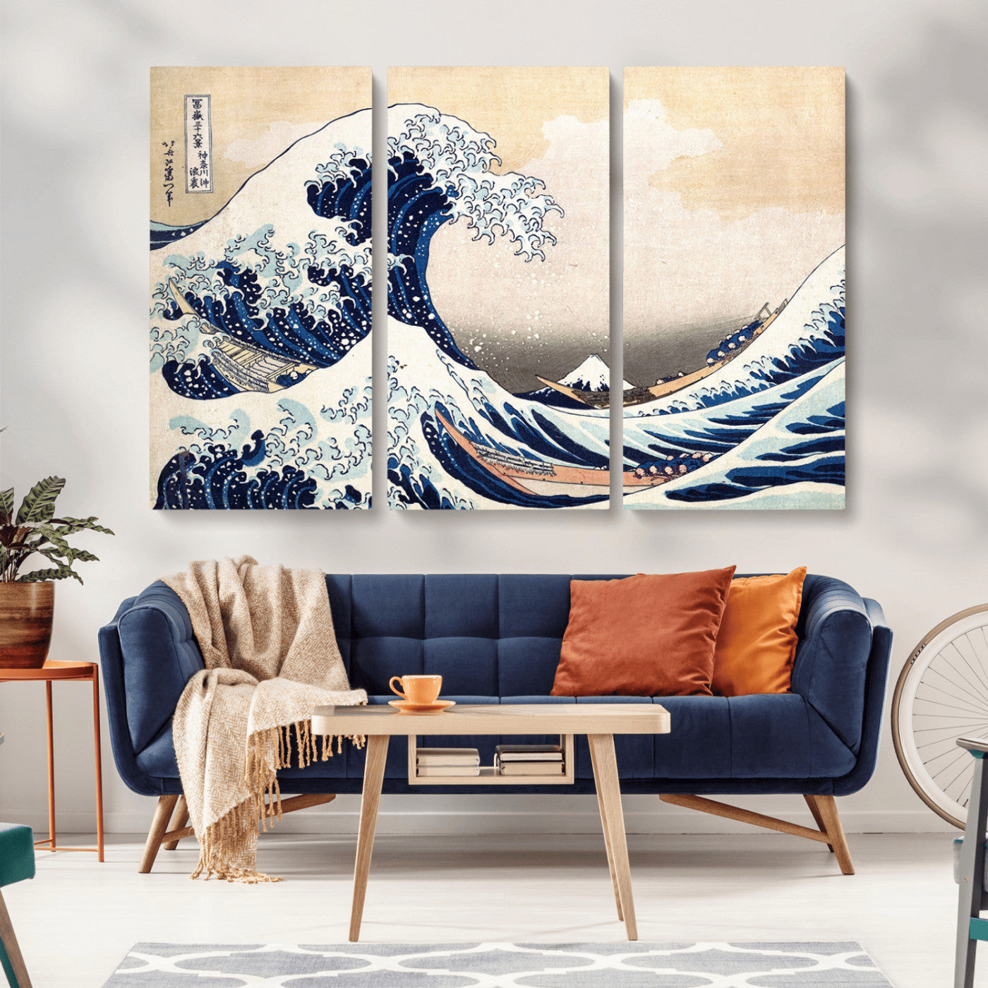 MGV-CV-48X32-3P - Hokusai: The Breaking Wave off Kanagawa Canvas Print