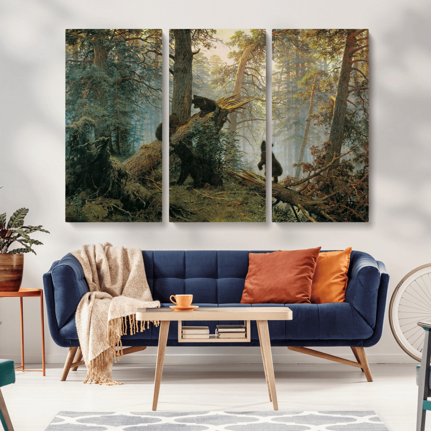 MGV-CV-48X32-3P - Grizzly Bear Cubs Wall Art Canvas Print