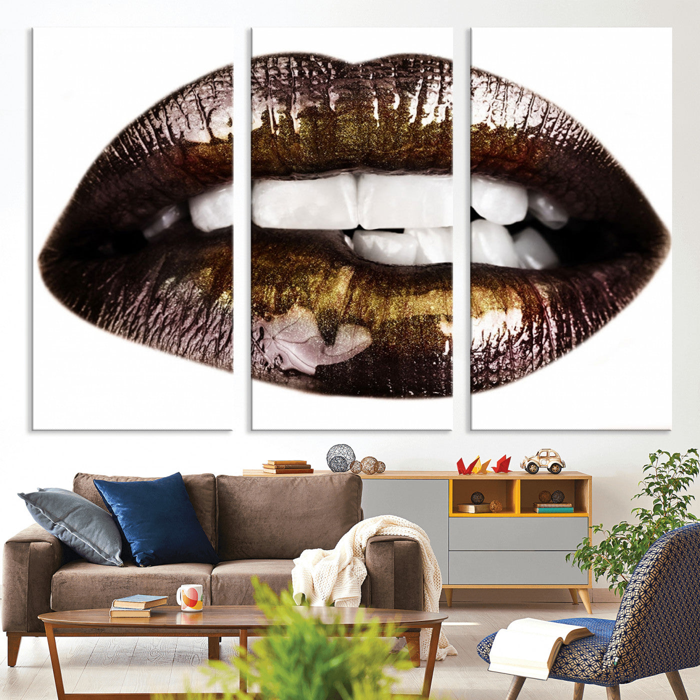 67580-MGV-CV-36X24-Close Up Lips Wall Art Canvas Print