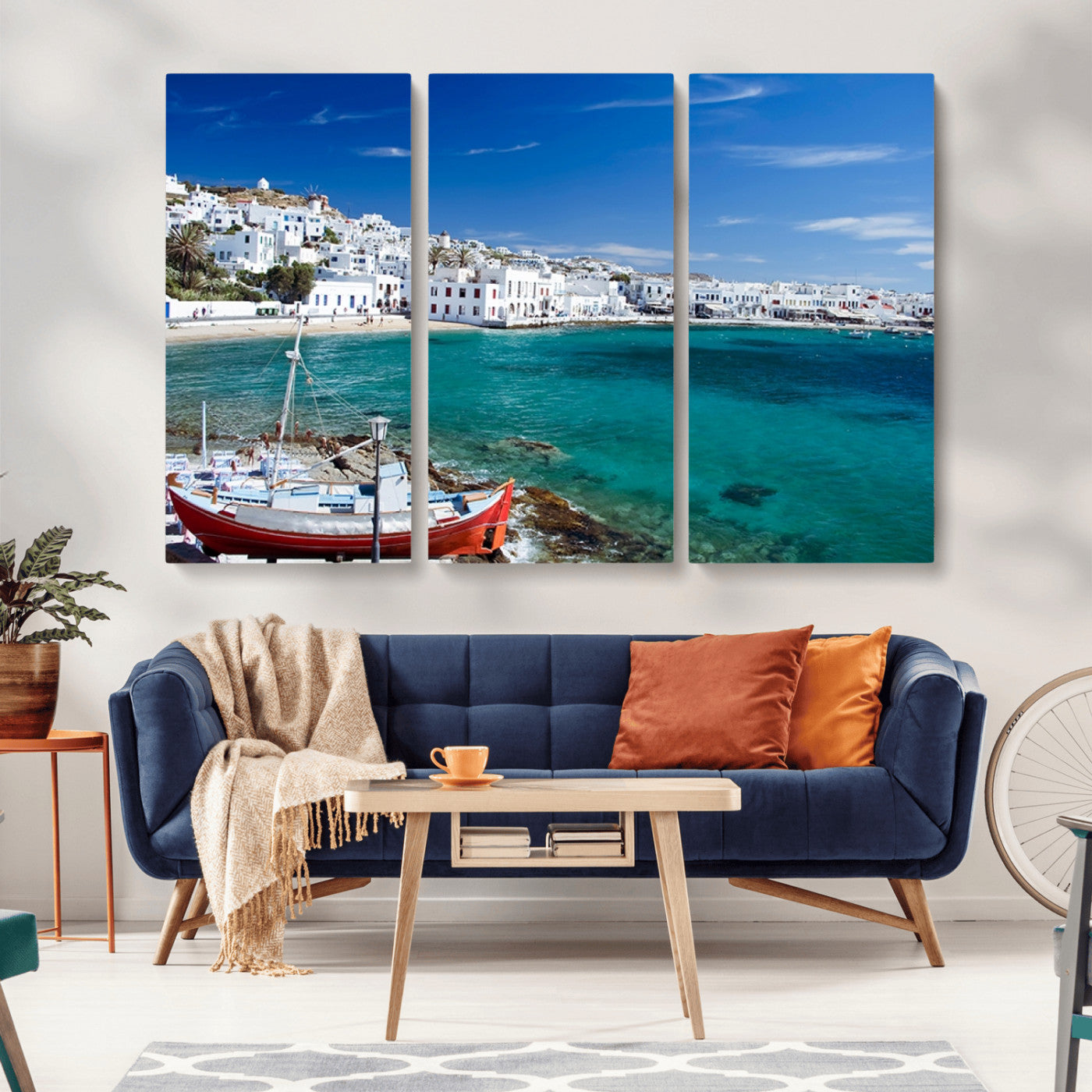 MGV-CV-48X32-3P - Santorini Wall Art Canvas Print