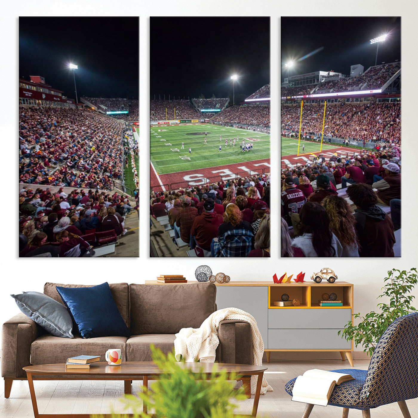 56191-MGV-CV-36X24-American Football Wall Art Canvas Print, Stadium Sport Wall Art Print