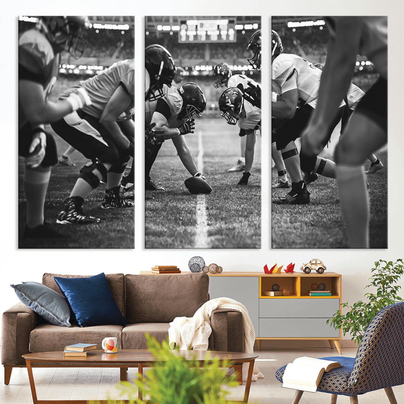 13273-MGV-CV-36X24-American Football Wall Art Canvas Print, Stadium Sport Wall Art Print