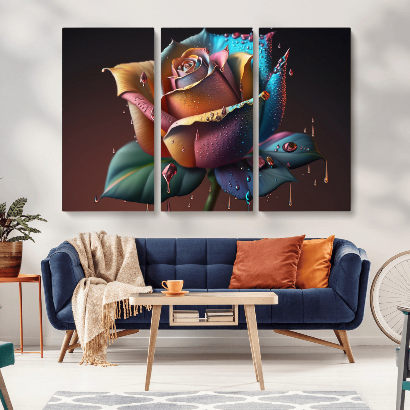 MGV-CV-48X32-3P - Abstract Rose Wall Art Canvas Print