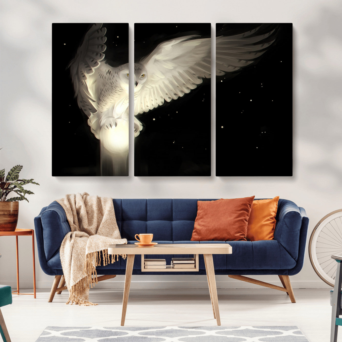 MGV-CV-48X32-3P - Night Owl Art -  Illuminating the Darkness – Unique Animal-Inspired Wall Art for Modern Decor |