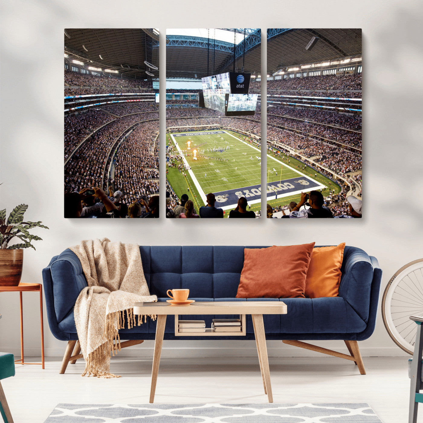 MGV-CV-48X32-3P - Dallas Cowboys Football Team Print - Arlington AT&T Stadium Wall Art Canvas Print
