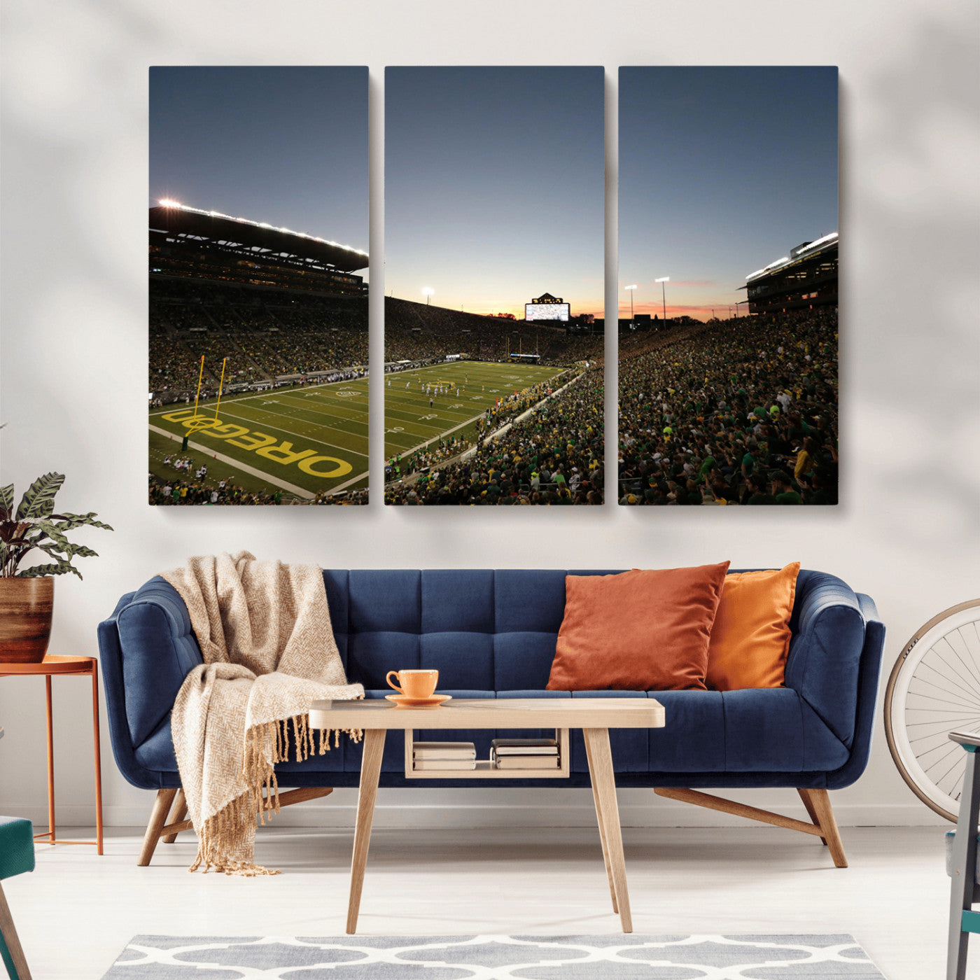 MGV-CV-48X32-3P - Oregon Ducks Football Team Print - Eugene Autzen Stadium Wall Art Canvas Print