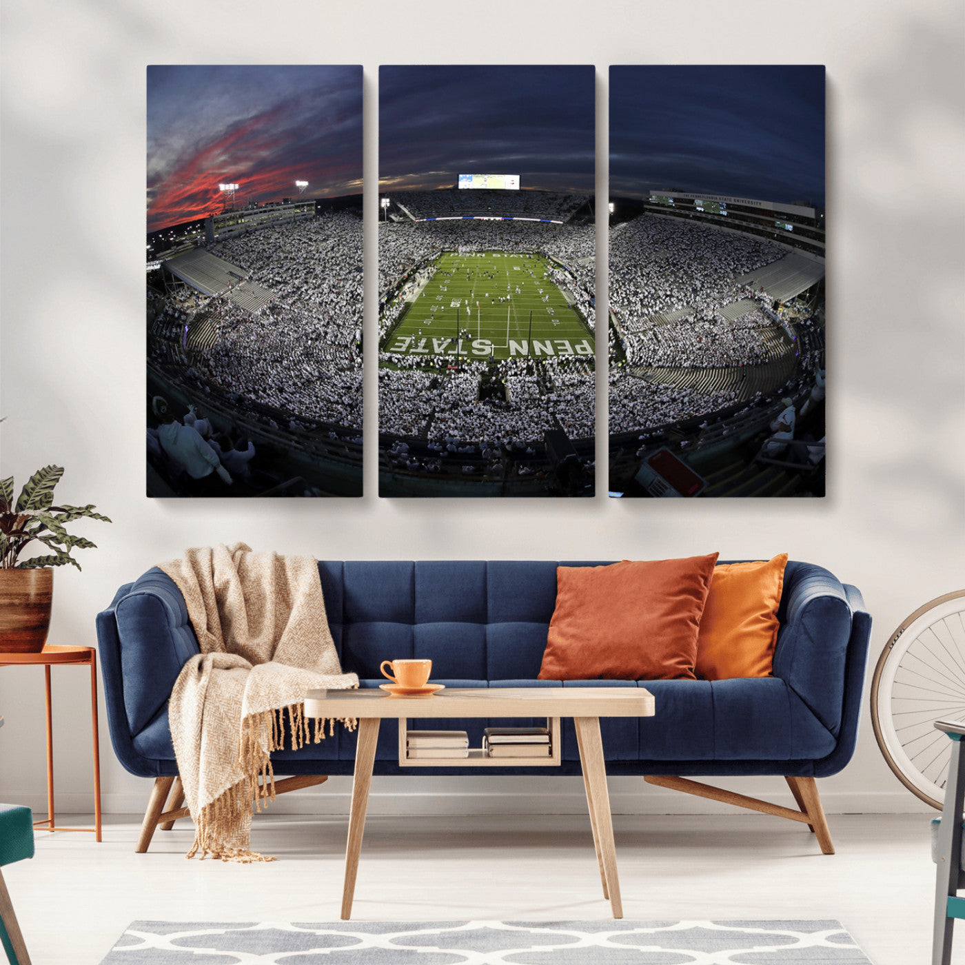 MGV-CV-48X32-3P - Penn State University Nittany Lions Football Team Print - University Park Beaver Stadium Wall Art