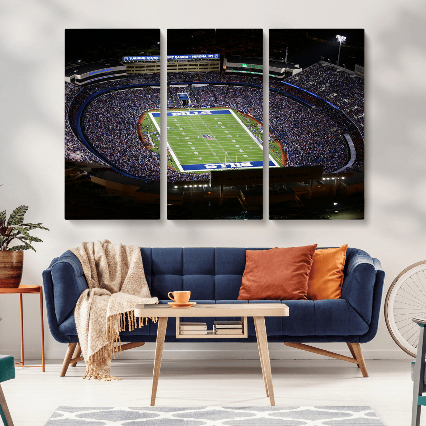 MGV-CV-48X32-3P - Buffalo Bills NFL Football Team Print - Highmark Stadium Wall Art Canvas Print