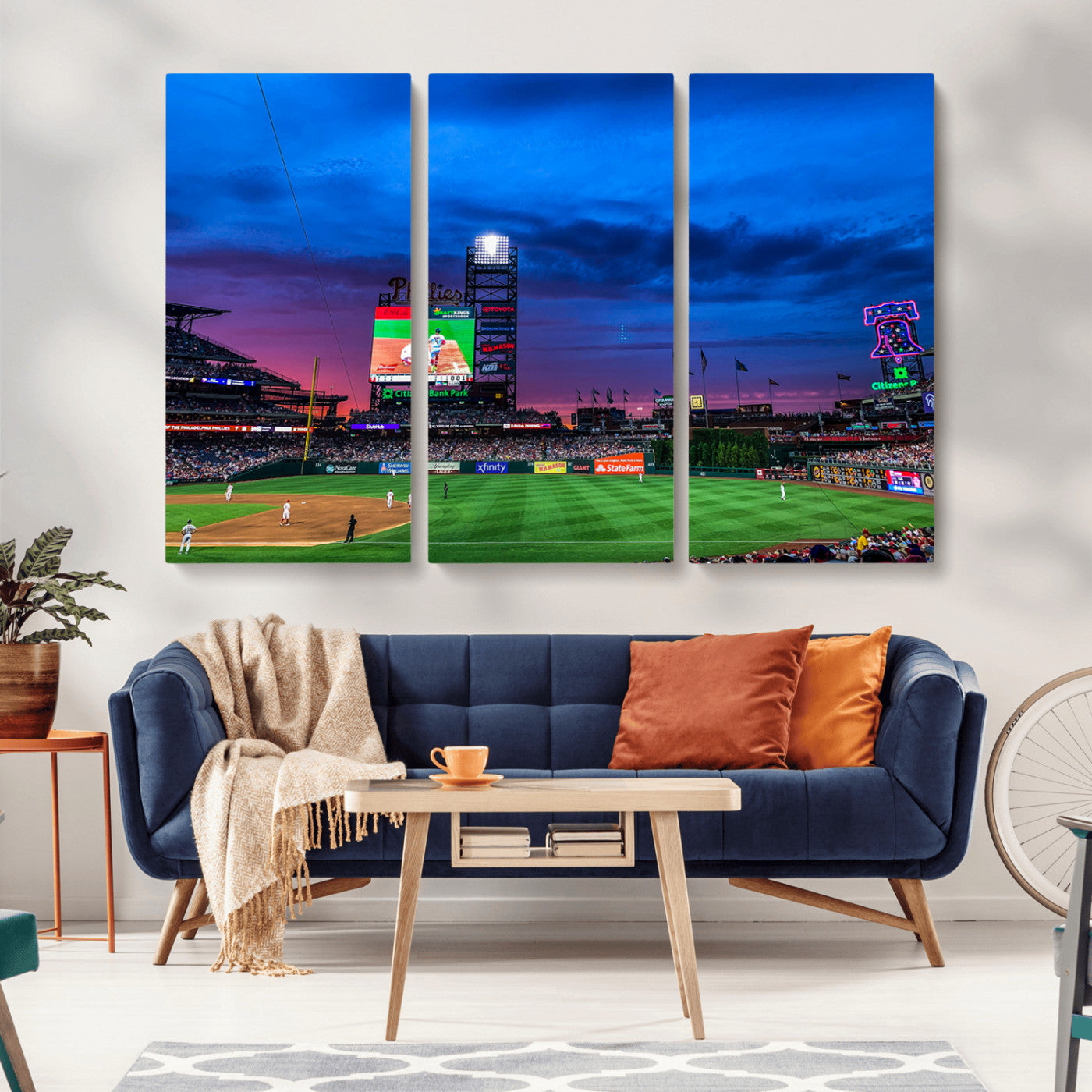 MGV-CV-48X32-3P - Philadelphia Phillies Baseball Team Print - Philadelphia Citizens Bank Park Stadium Canvas Wall Art