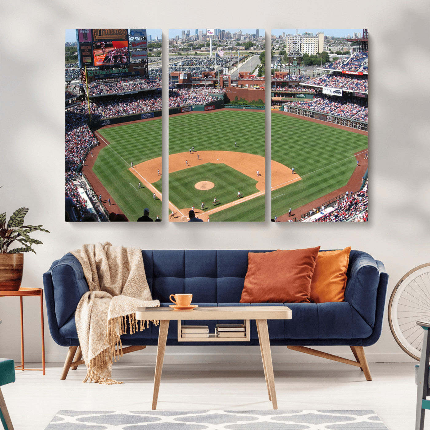 MGV-CV-48X32-3P - Philadelphia Phillies Baseball Team Print - Philadelphia Citizens Bank Park Stadium Wall Art Canvas