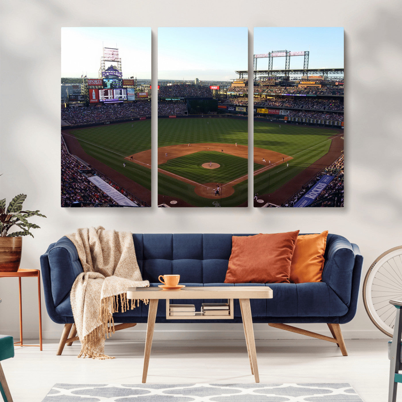 MGV-CV-48X32-3P - Colorado Rockies Coors Field Wall Art Canvas Print - MLB Baseball Stadium