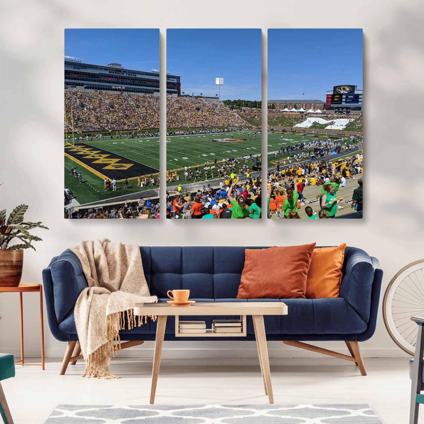 MGV-CV-48X32-3P - University of Missouri Tigers Football Team Print - Columbia Faurot Field Memorial Stadium Wall Art