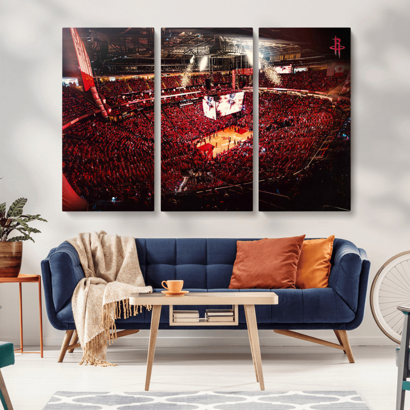 MGV-CV-48X32-3P - Houston Rockets Basketball Team Print Canvas- Houston Toyota Center Stadium Wall Art Canvas Print