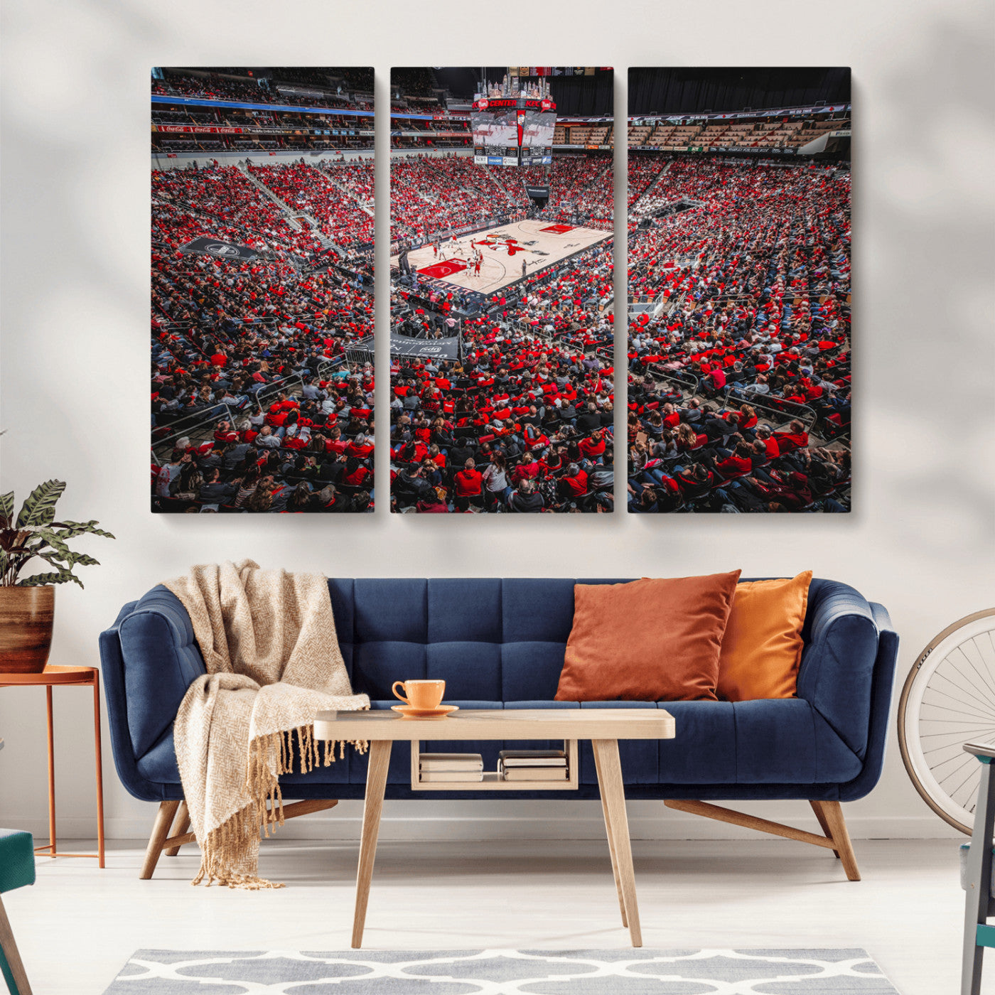 MGV-CV-48X32-3P - Louisville Cardinals Basketball Print Canvas - Louisville KFC Yum Center Arena Wall Art Canvas Print