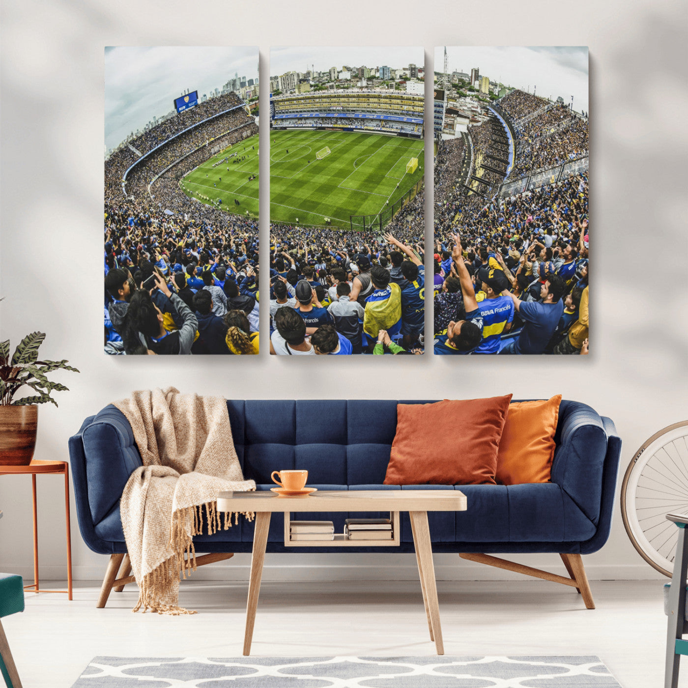 MGV-CV-48X32-3P - Boca Juniors Soccer Team Print Wall Art - Buenos Aires Bombonera Stadium Canvas Print