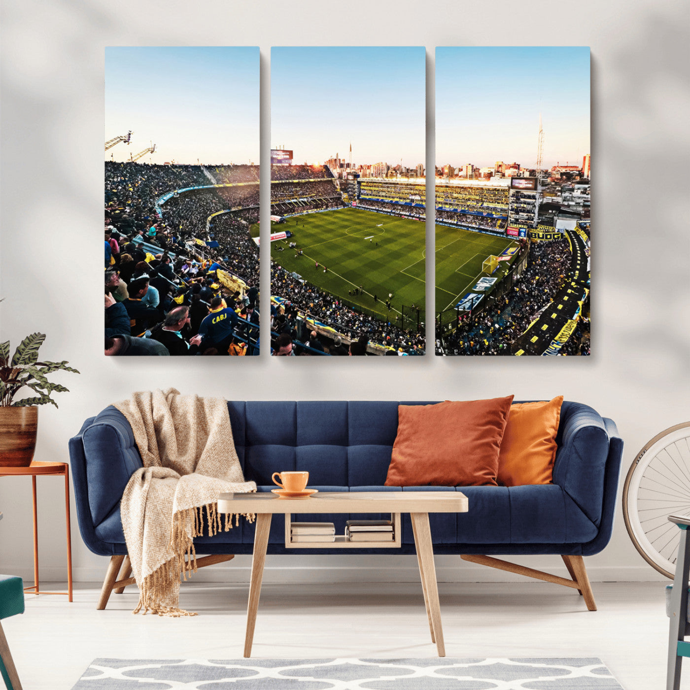 MGV-CV-48X32-3P - Boca Juniors Soccer Team Print - Buenos Aires Bombonera Stadium Wall Art Canvas Print