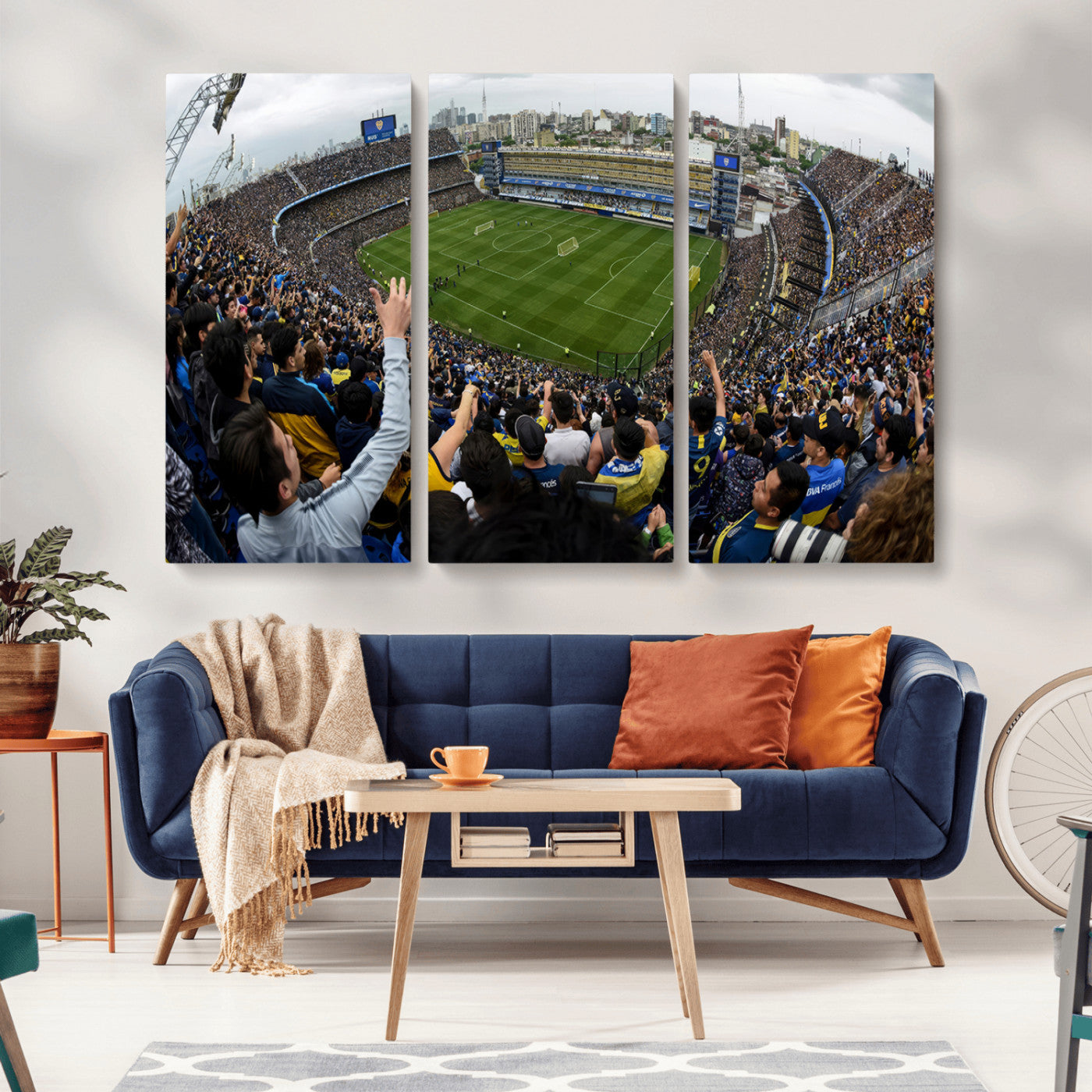 MGV-CV-48X32-3P - Boca Juniors Soccer Team Print - Buenos Aires Bombonera Stadium Wall Art Canvas Print