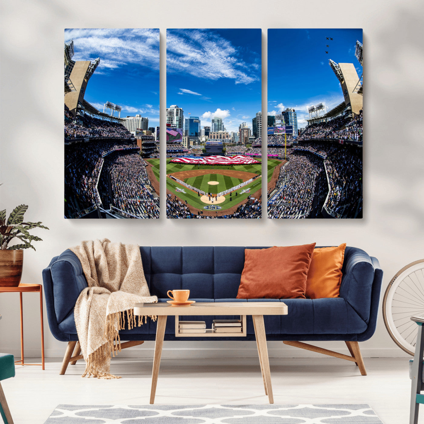 MGV-CV-48X32-3P - San Diego Padres Baseball Team Print - Petco Park Stadium Wall Art Canvas Print