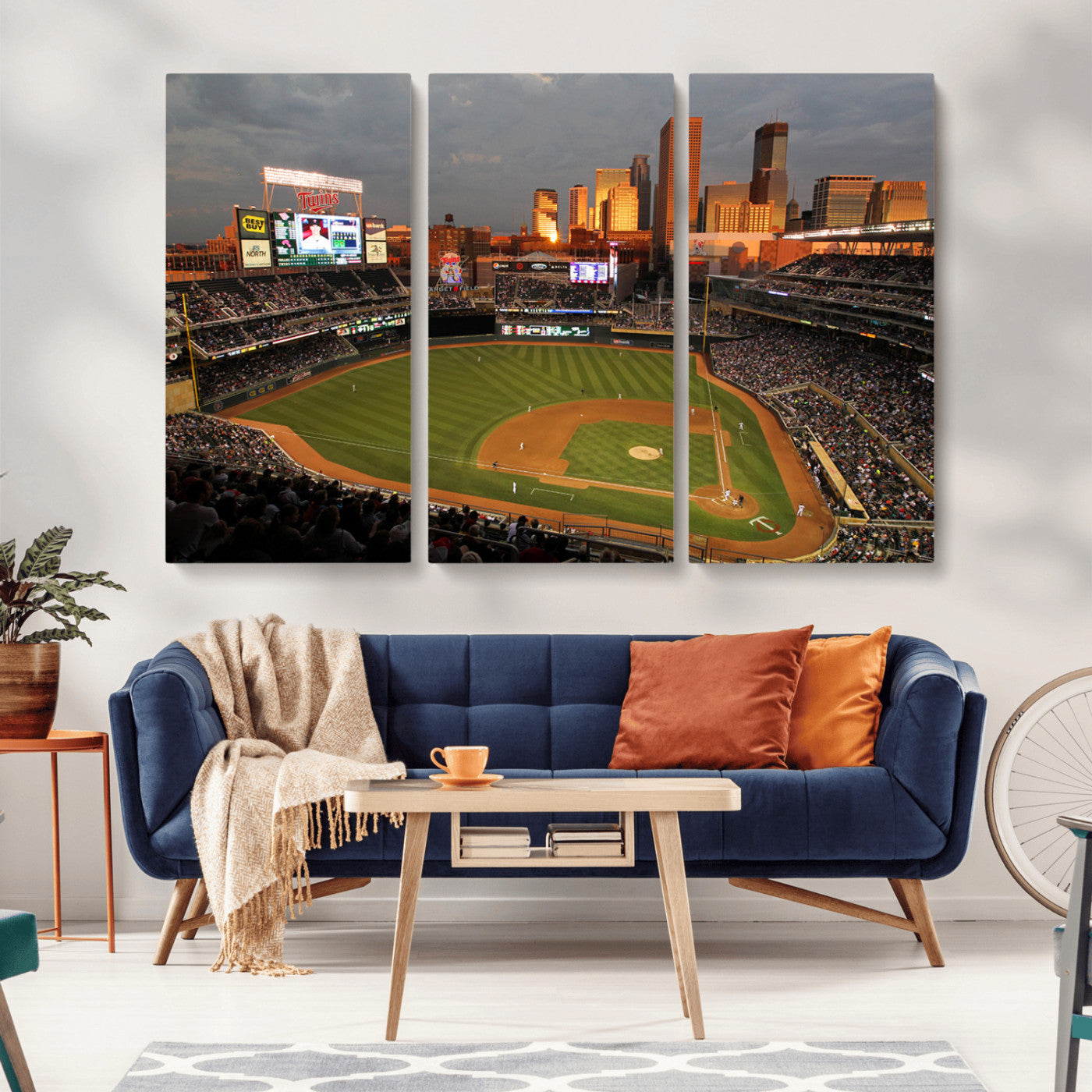 MGV-CV-48X32-3P - Minnesota Twins Baseball Team Print - Minneapolis Target Field Stadium Wall Art Canvas Print