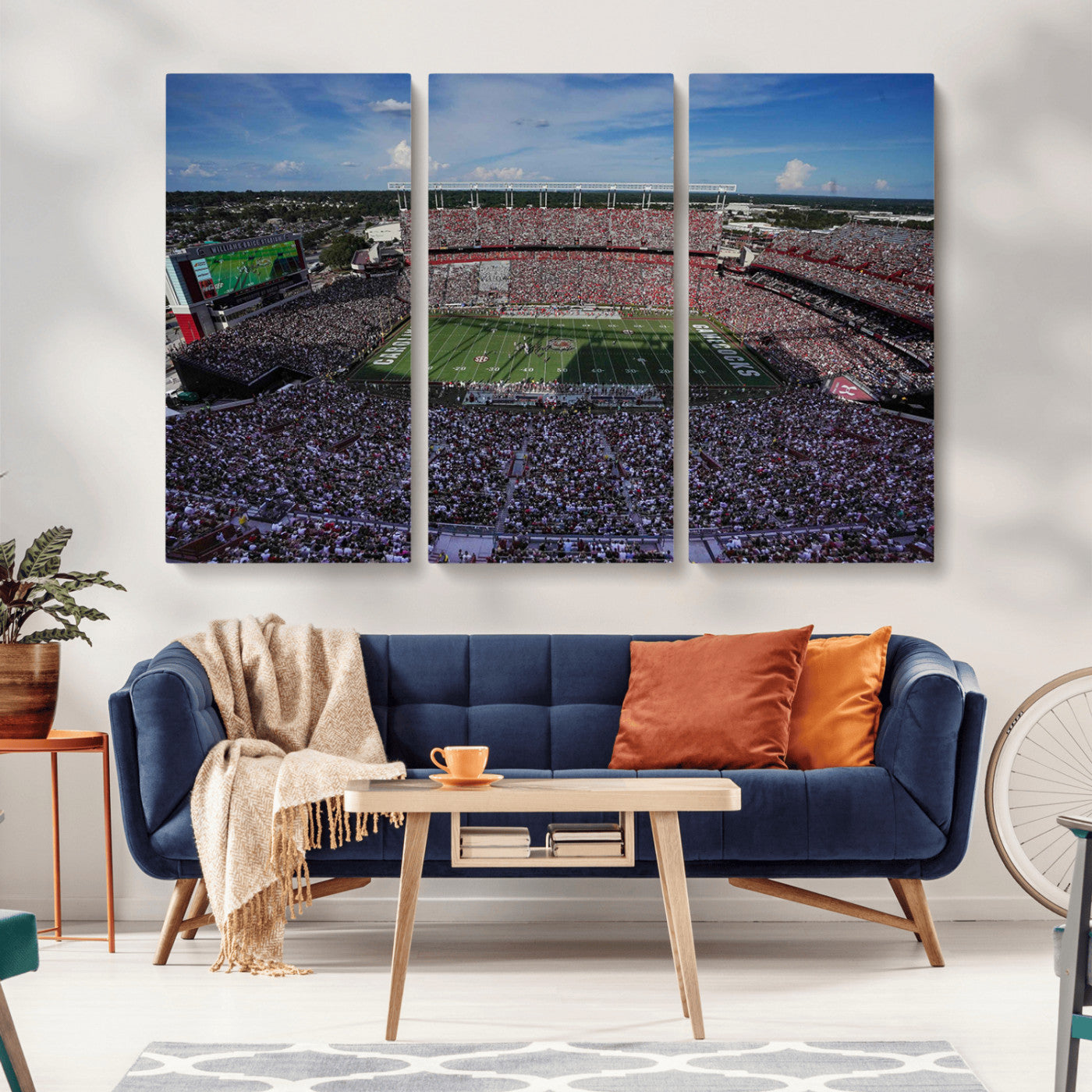 MGV-CV-48X32-3P - South Carolina Gamecocks Football Team Print - Columbia Williams-Brice Stadium Wall Art Canvas Print