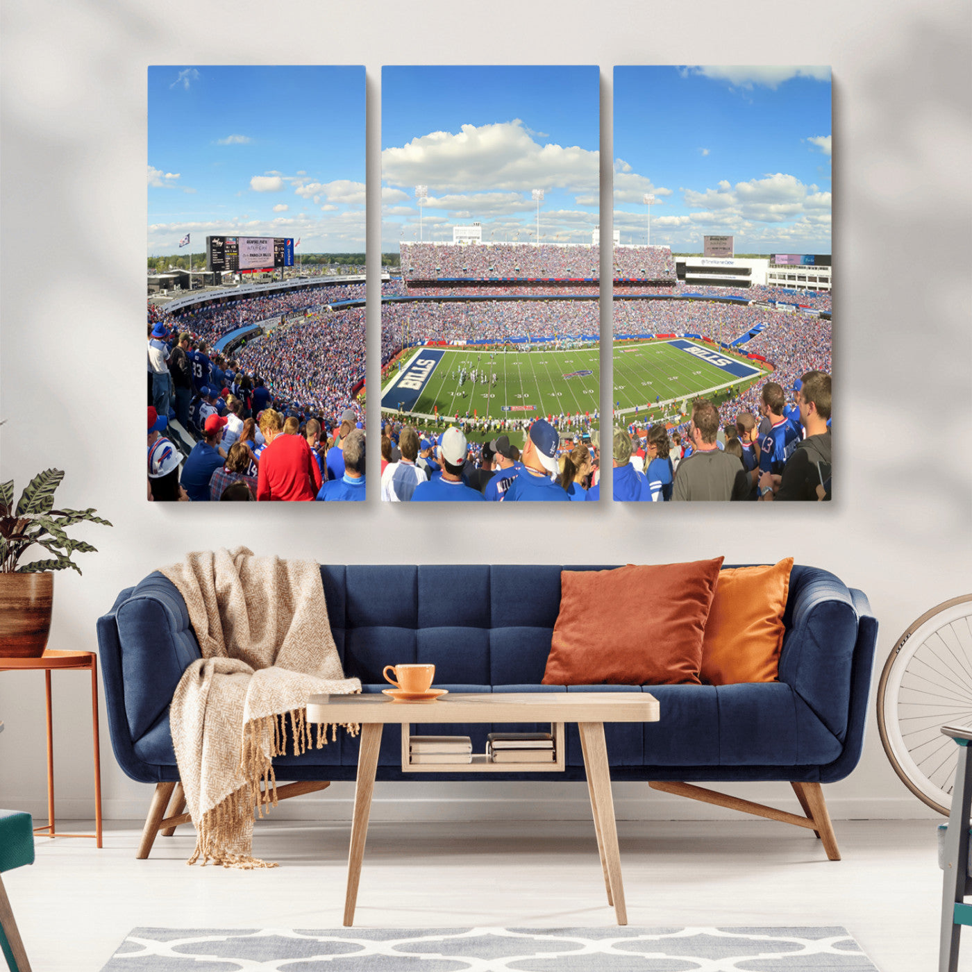 MGV-CV-48X32-3P - Buffalo Bills NFL Football Team Print - Buffalo Highmark Stadium Wall Art Canvas Print