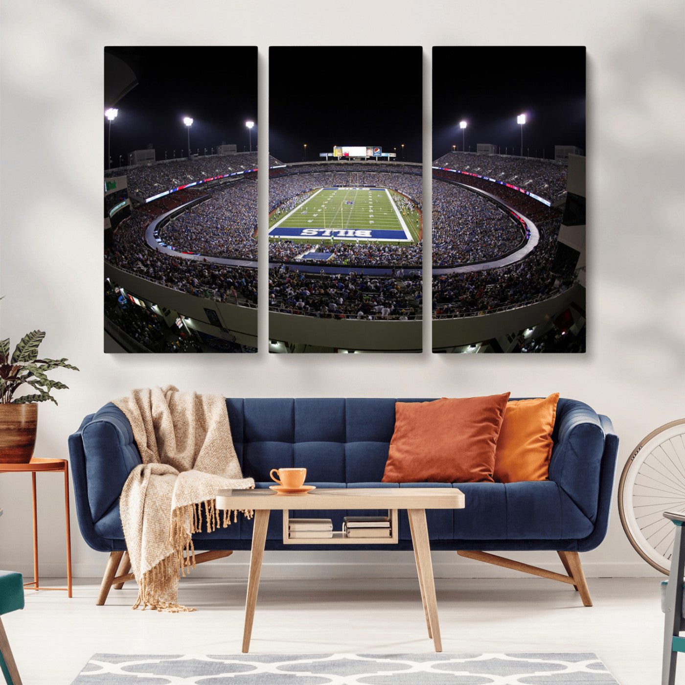 MGV-CV-48X32-3P - Buffalo Bills NFL Football Team Print - Buffalo Highmark Stadium Wall Art Canvas Print