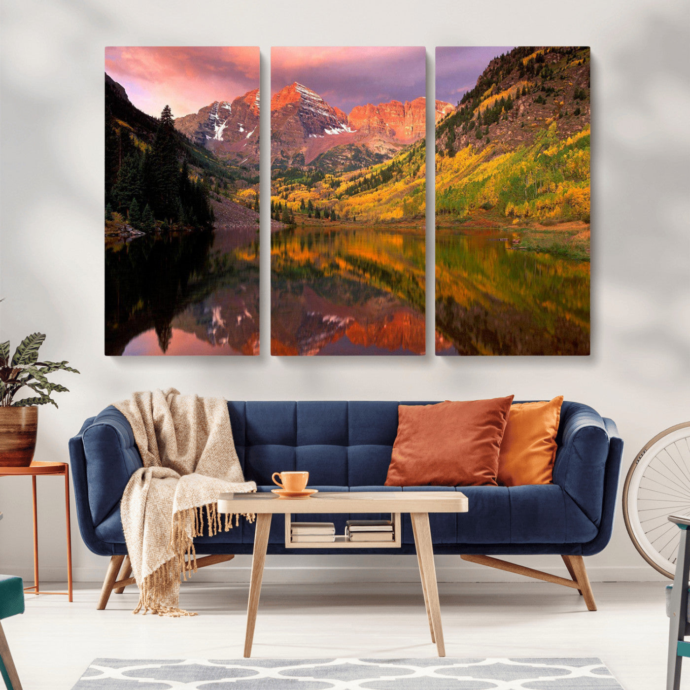 86946-MGV-CV-36X24-Colorado Rockies Mountain Sunset Wall Art | Ready to Hang and Framed | Scenic Nature Landscape