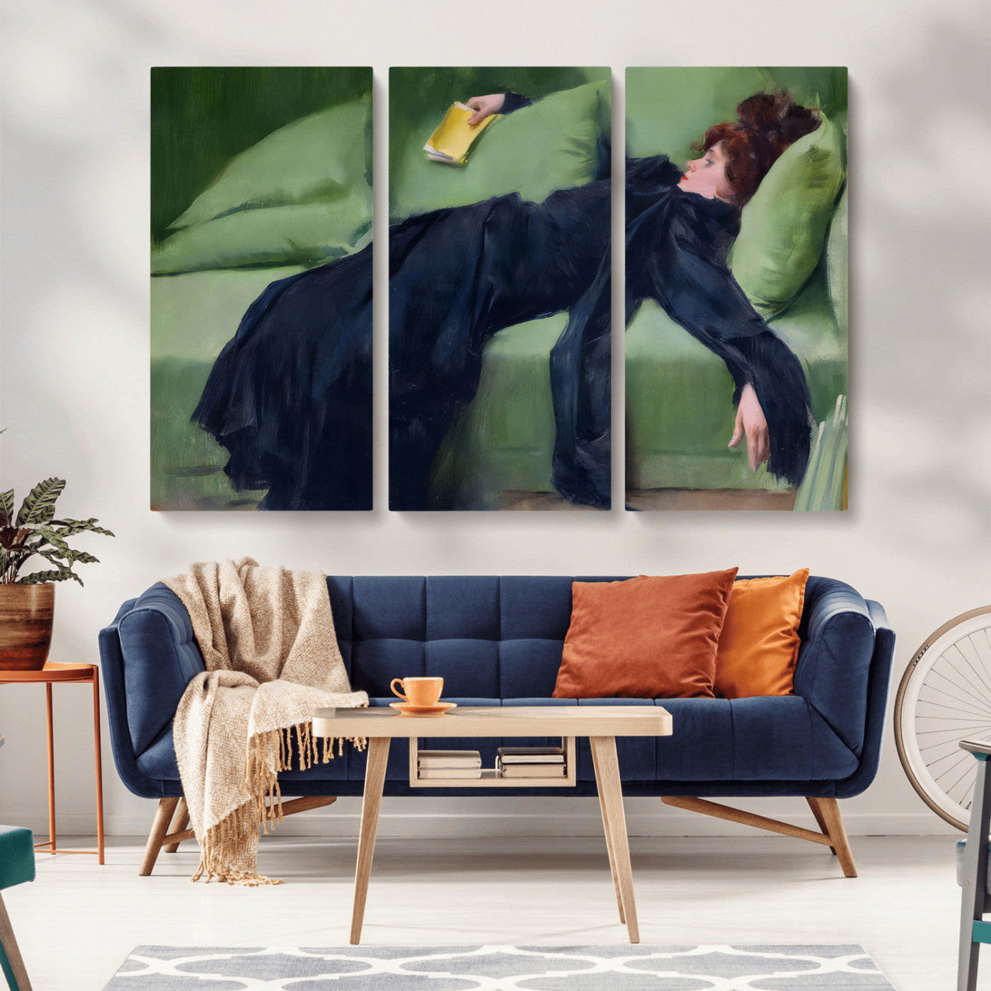 MGV-CV-48X32-3P - Decadent Girl by Ramon Casas Wall Art Canvas Print, Framed Decadent Girl Canvas Print
