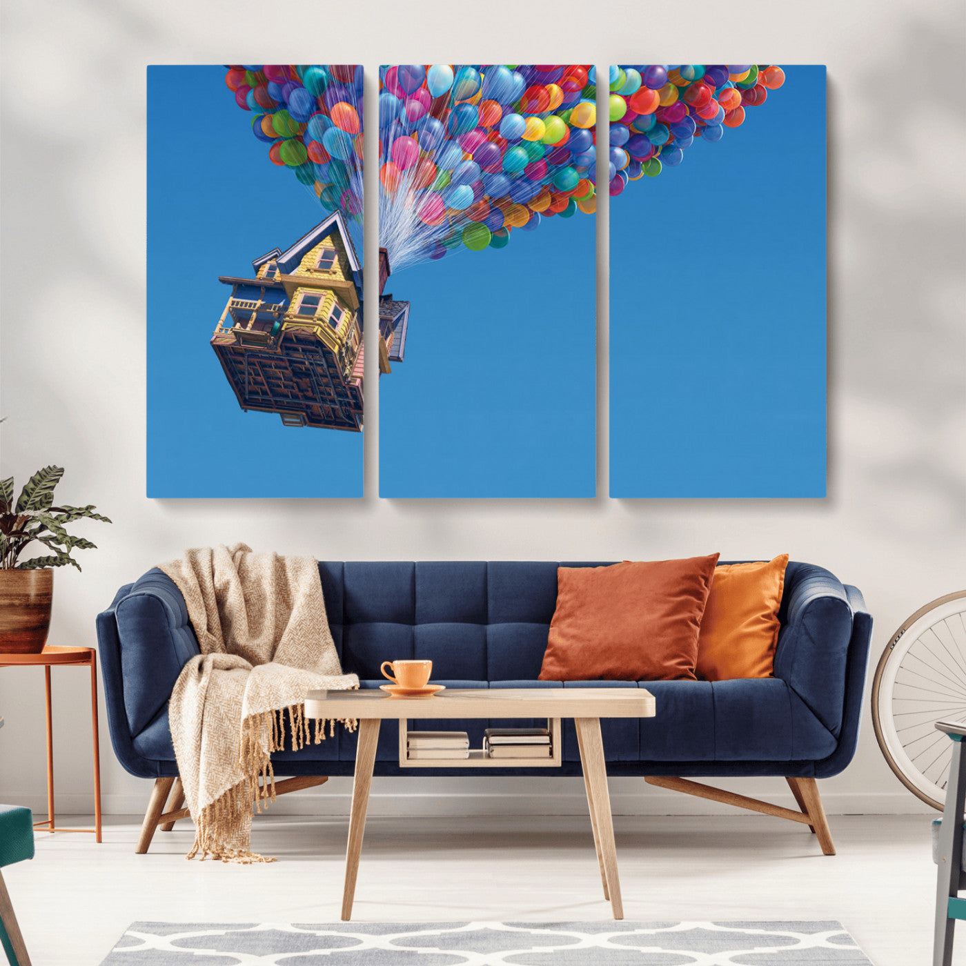 MGV-CV-48X32-3P - Carl Fredricksen, Up Movie Wall Art, Balloons Wall Art, Air Balloons for Kids Room Print