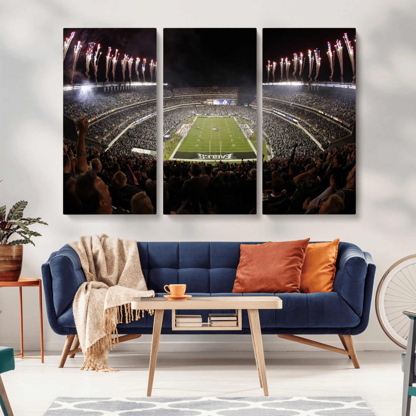 MGV-CV-48X32-3P - Eagles Field Stadium Wall Art - Philadelphia Eagles Football Team Print - Philadelphia Lincoln