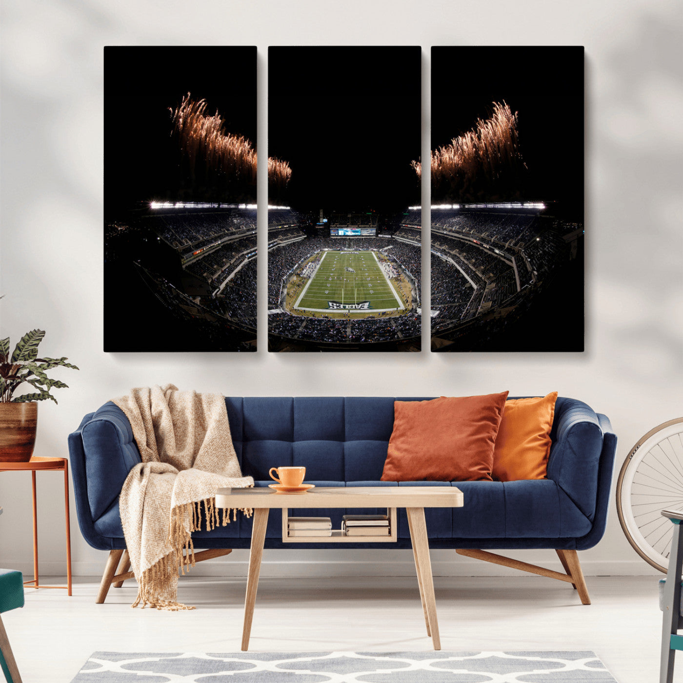 MGV-CV-48X32-3P - Eagles Field Stadium Wall Art | Philadelphia Eagles Football Team Print - Philadelphia Lincoln