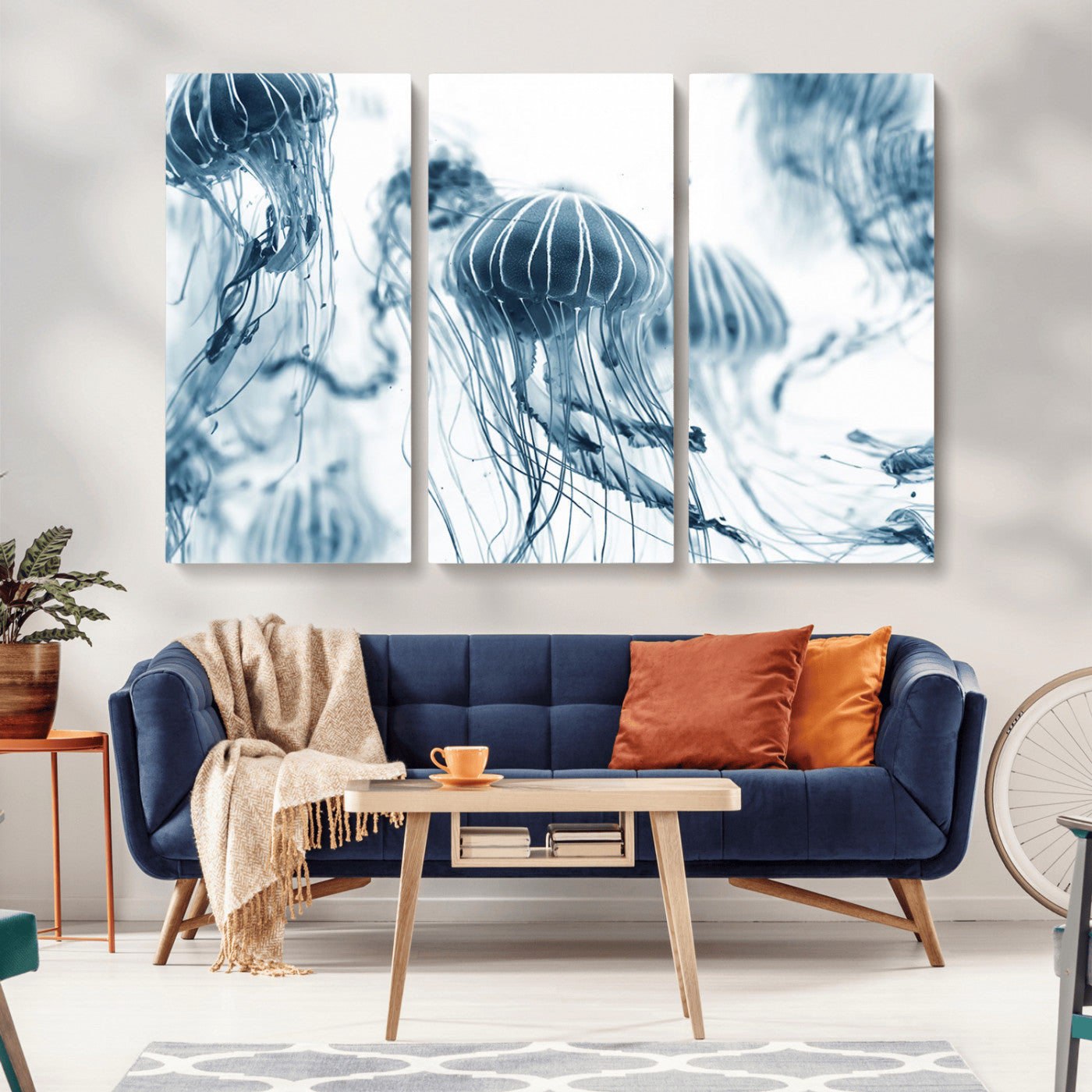 MGV-CV-48X32-3P - Abstract Jellyfish Canvas Print Wall Art