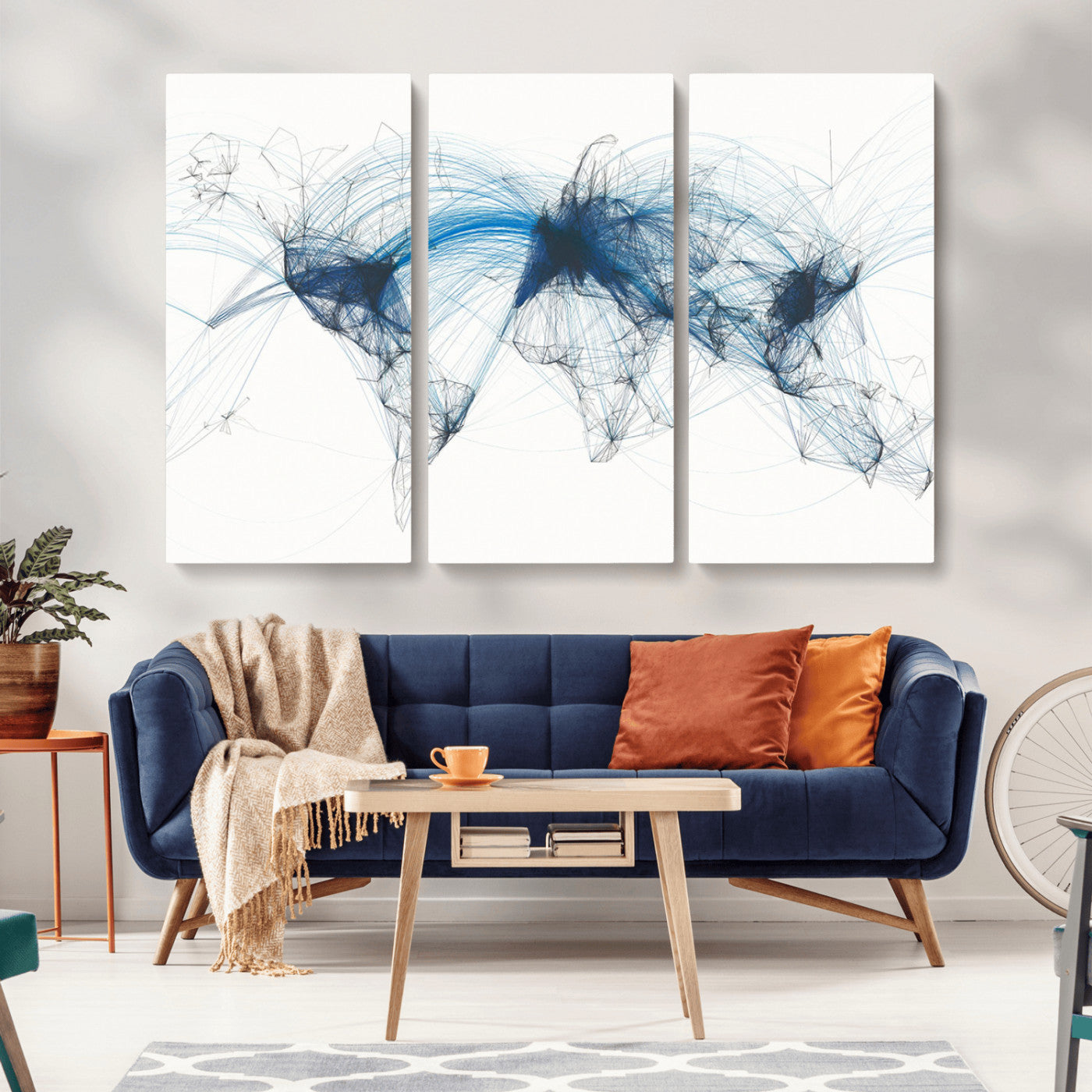 MGV-CV-48X32-3P - Push Pin World Map Canvas Print – Framed Wall Art for Couples to Track Their Travels – Anniversary