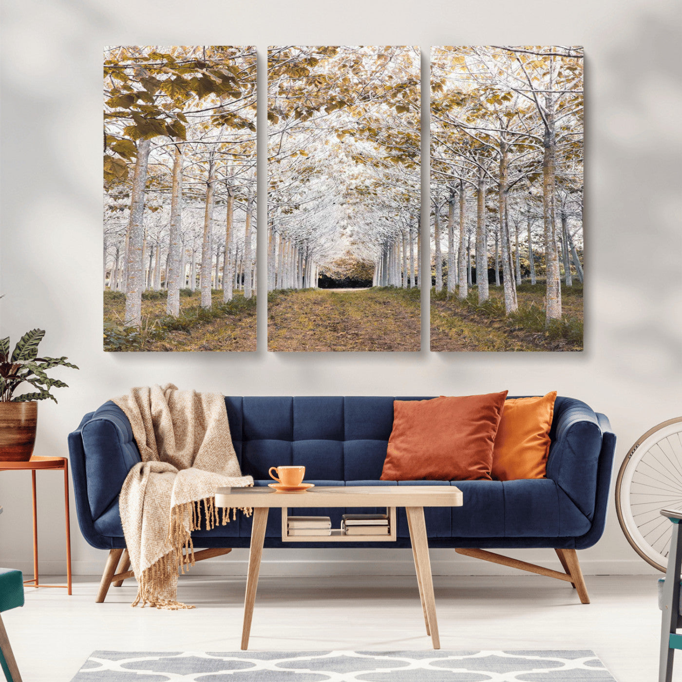MGV-CV-48X32-3P - Forest Grove Wall Art | Serene Pathway Canvas Print | Ready to Hang and Framed Nature Wall Decor for