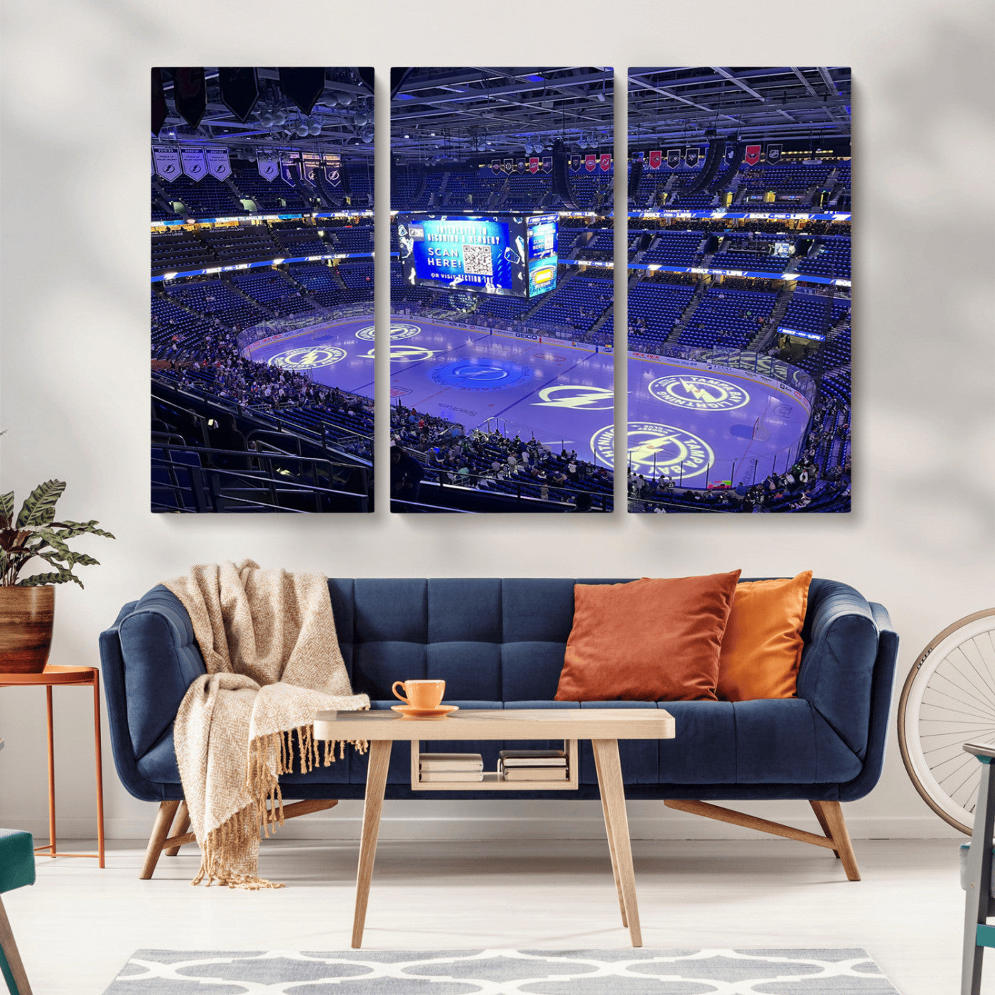 MGV-CV-48X32-3P - Amalie Arena Florida Wall Art Canvas Print - NHL Hockey Stadium Print Wall Art