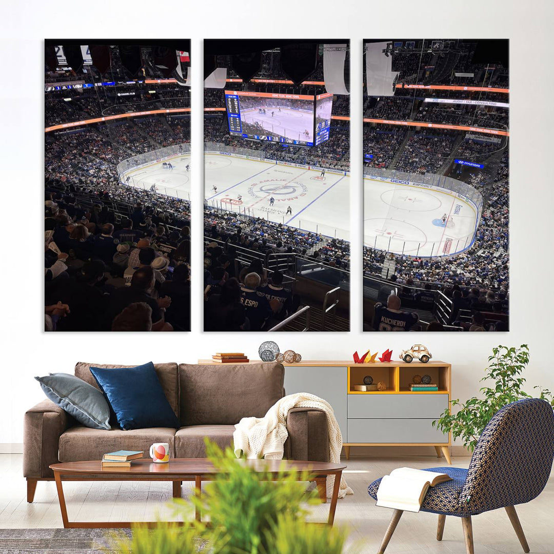 Amalie Arena Florida Wall Art Canvas Print - NHL Hockey Stadium Print