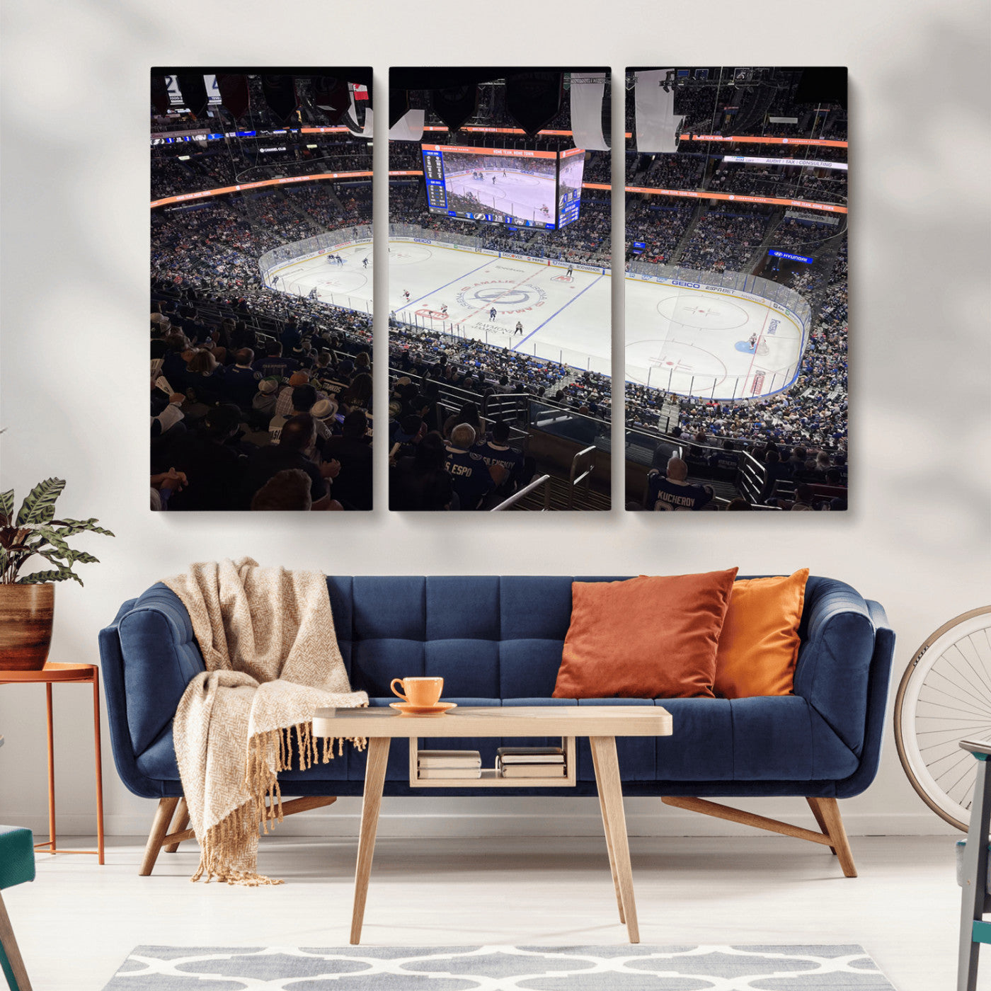 MGV-CV-48X32-3P - Amalie Arena Florida Wall Art Canvas Print - NHL Hockey Stadium Print