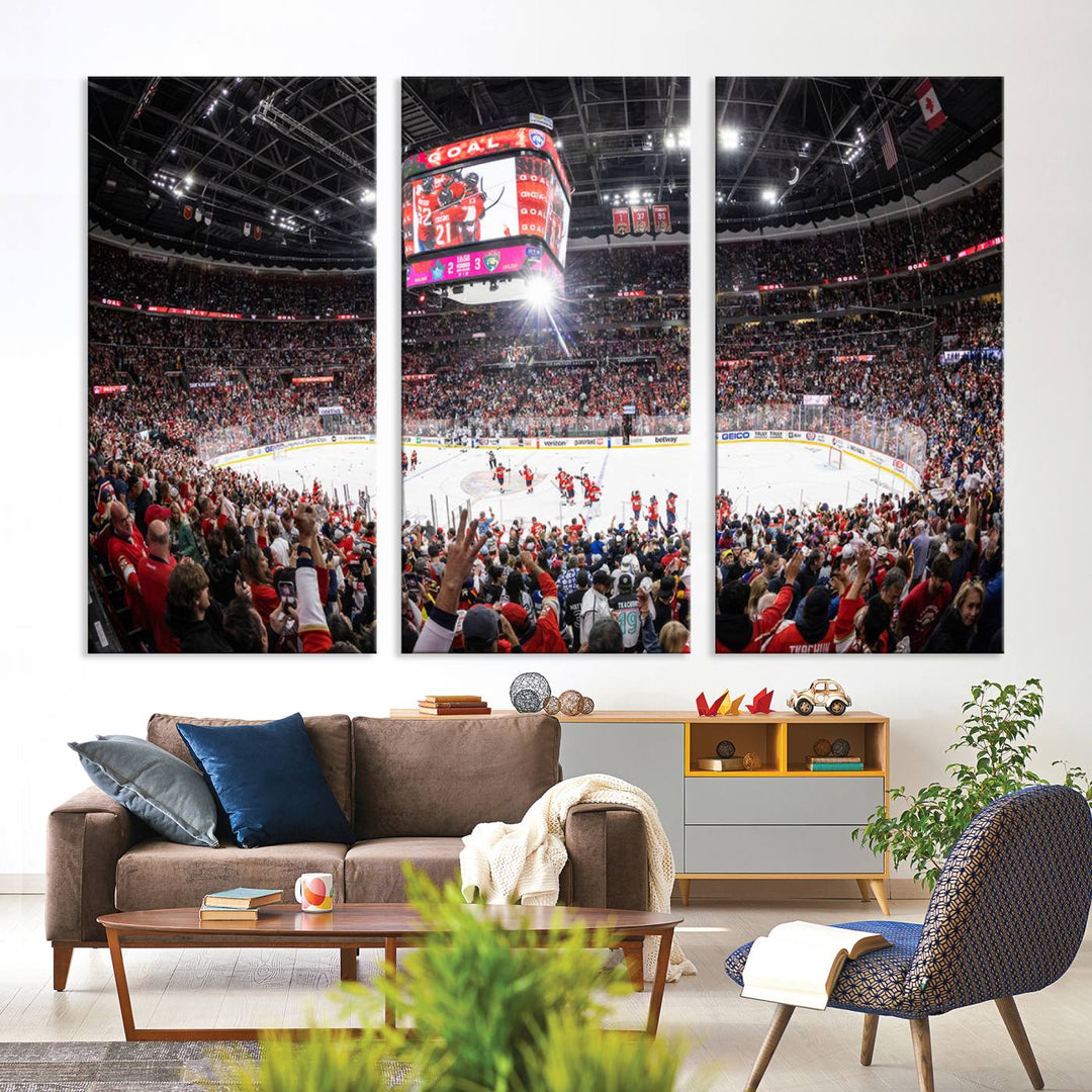 Amerant Bank Arena Wall Art Canvas Print - Basketball Arena Stadium Print