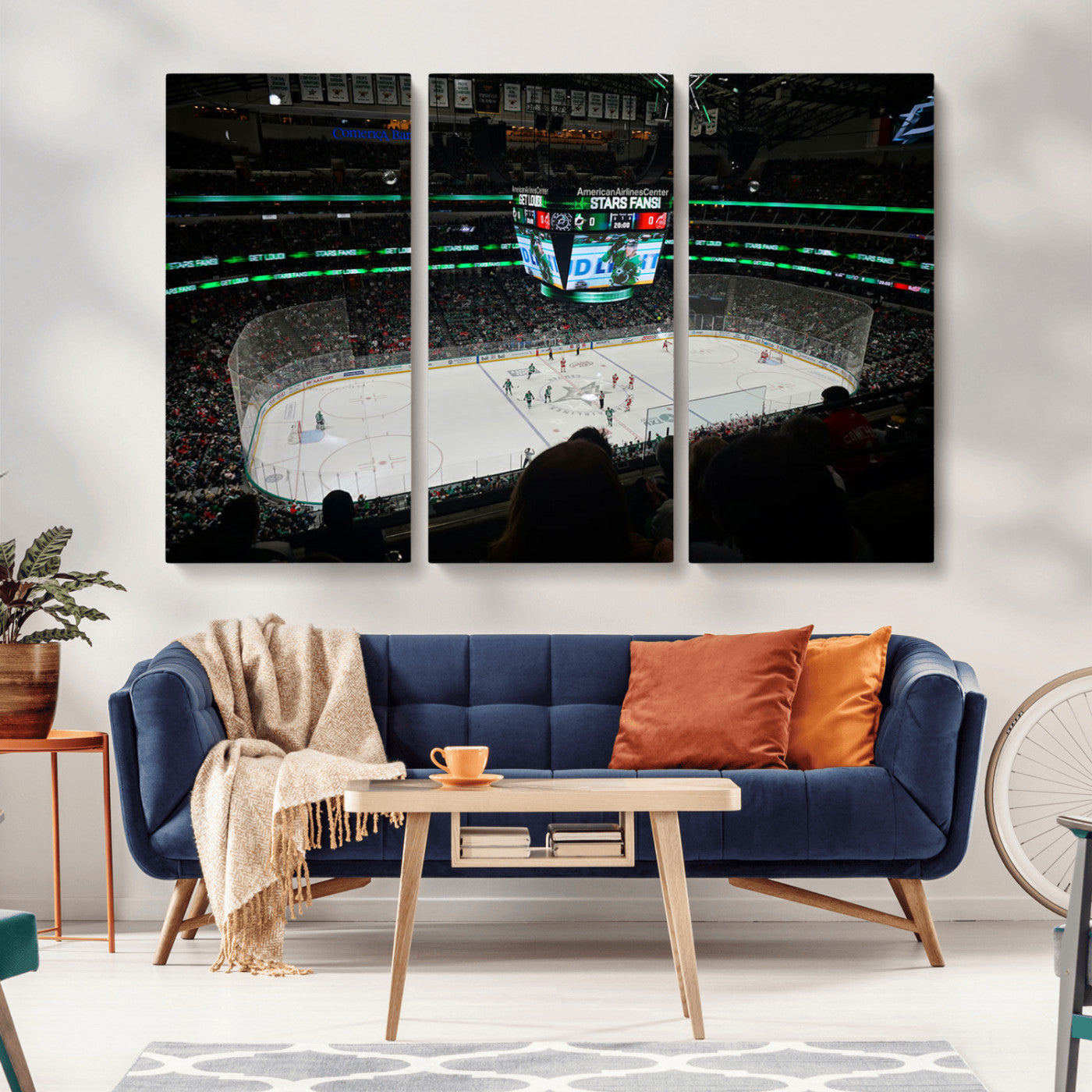 MGV-CV-48X32-3P - American Airlines Center Dallas Stars Wall Art Canvas Print - Dallas Hockey Arena Stadium Print