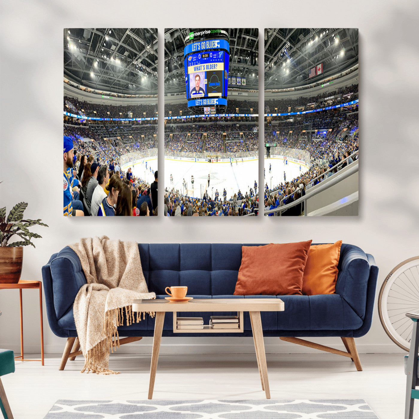 MGV-CV-48X32-3P - Enterprise Center | Missouri St. Louis Blues Ice Hockey Stadium Wall Art | Canvas Print | Ready to