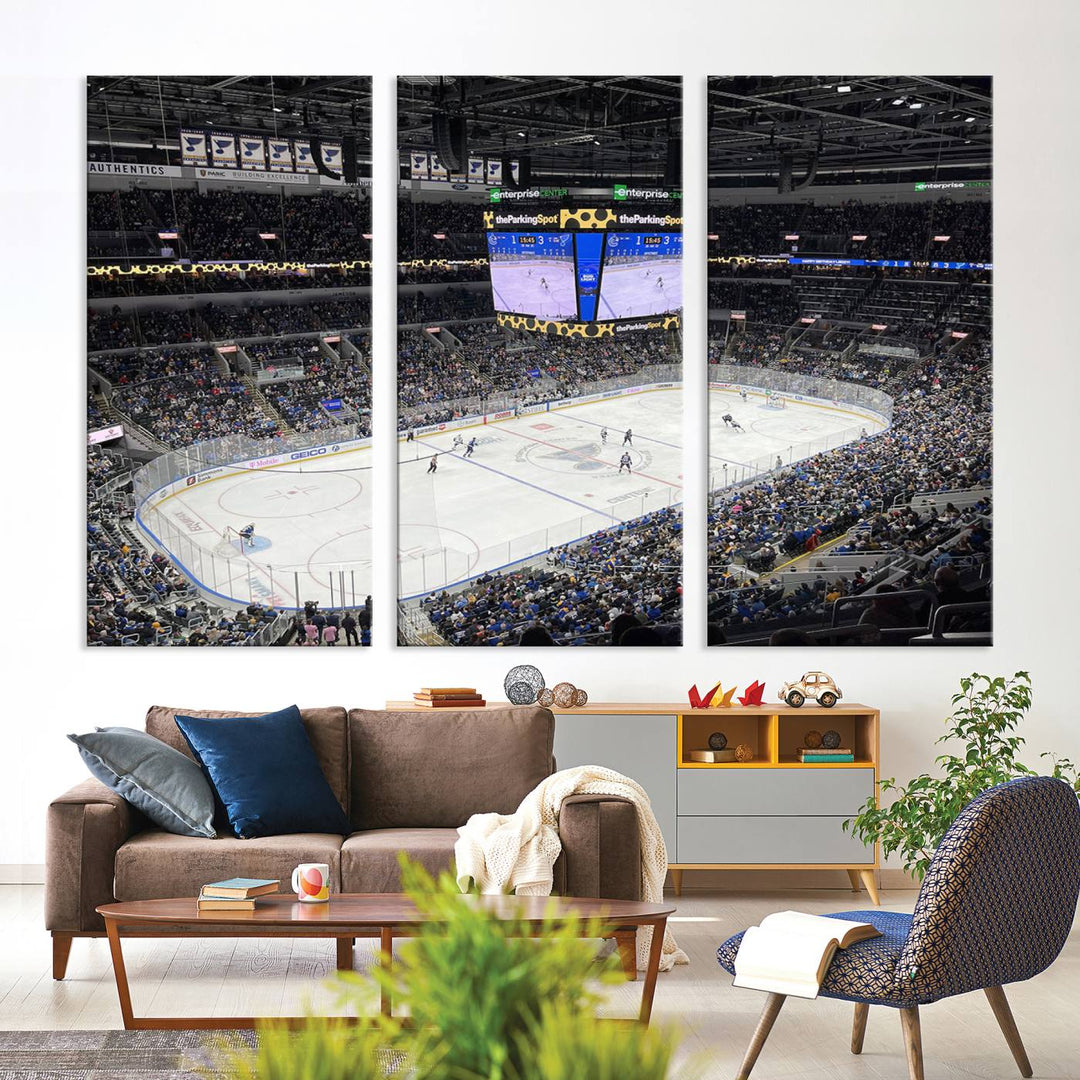 Enterprise Center Missouri St. Louis Blues Hockey Stadium Wall Art Canvas Print