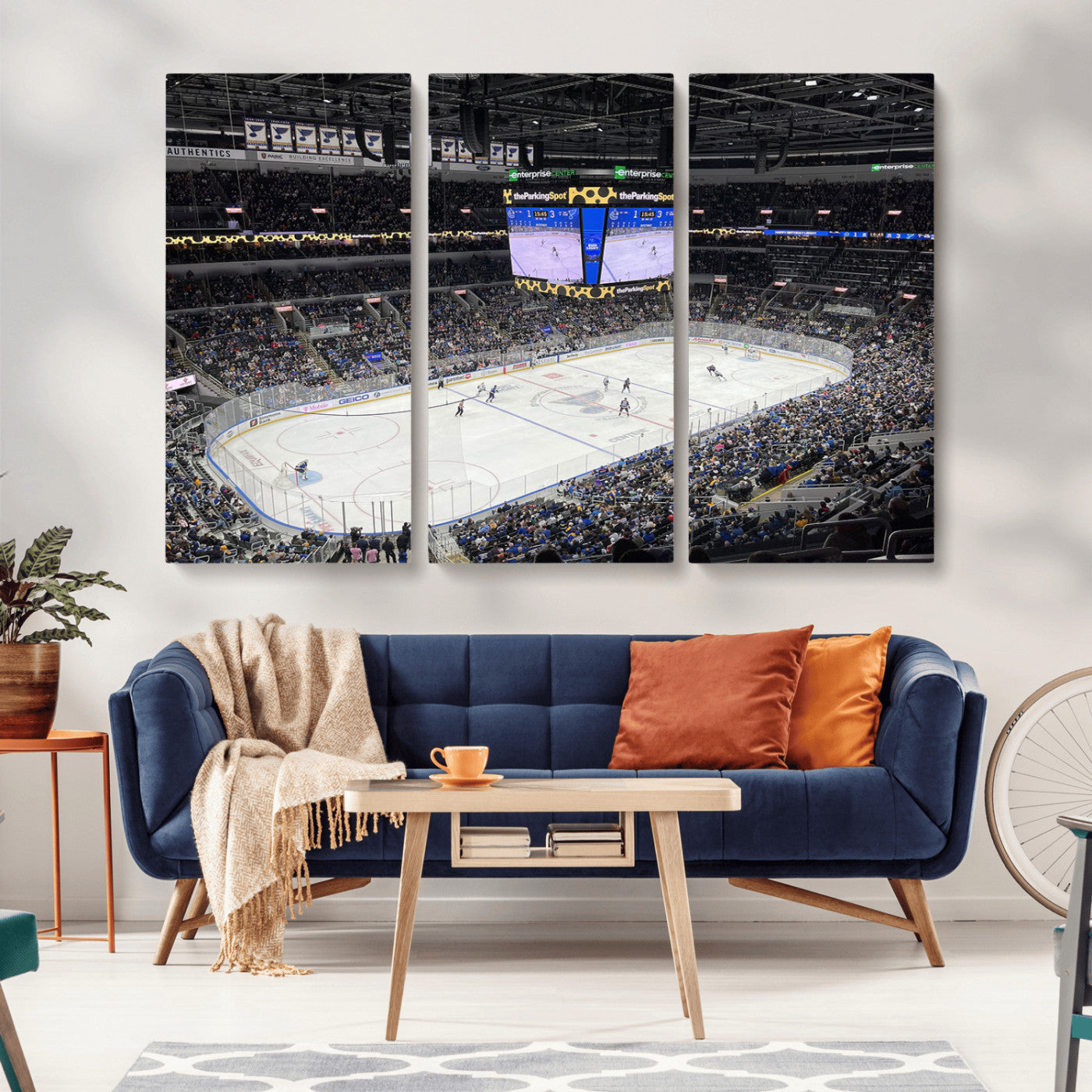 MGV-CV-48X32-3P - Enterprise Center Missouri St. Louis Blues Hockey Stadium Wall Art Canvas Print