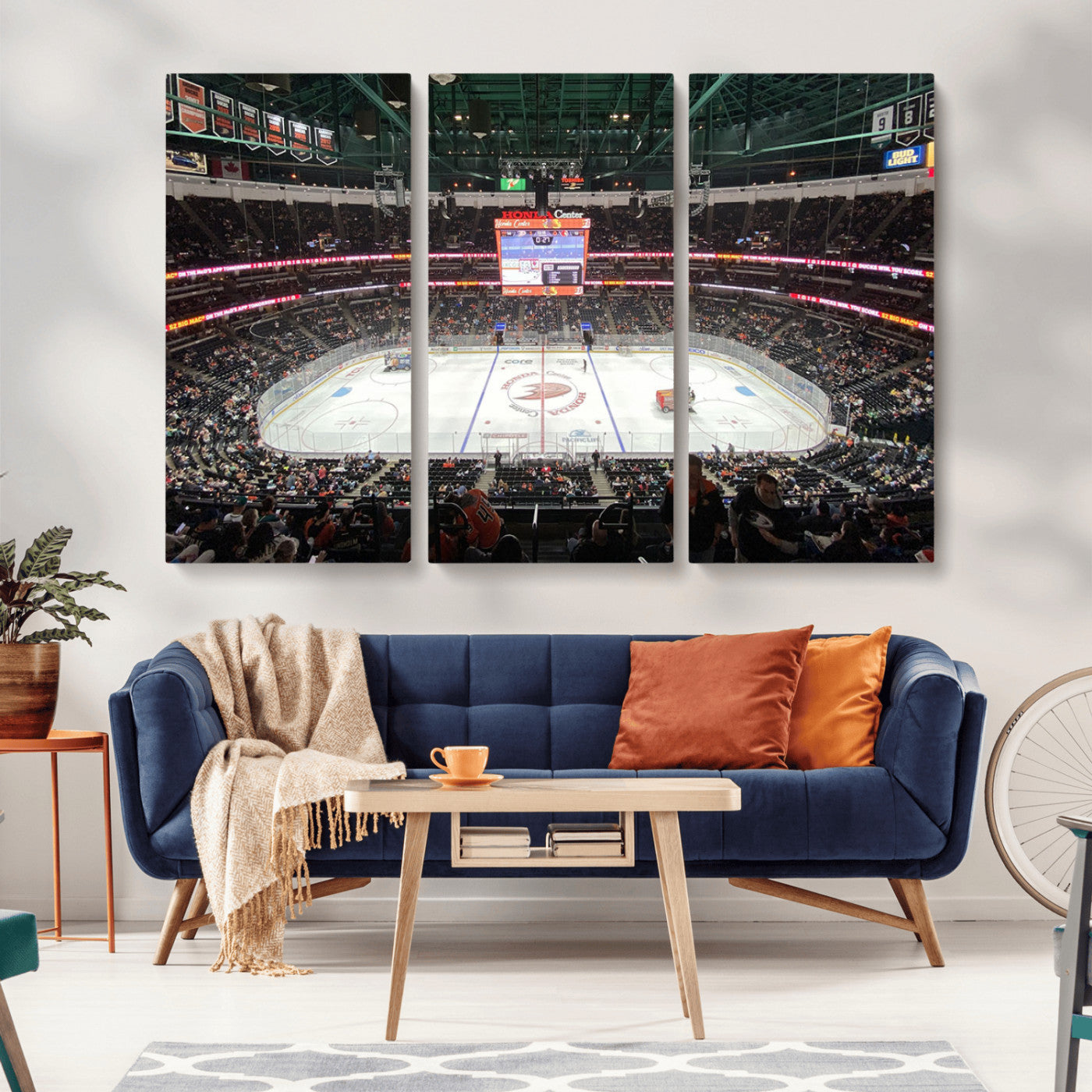 MGV-CV-48X32-3P - Honda Center California Anaheim Ducks Ice Hockey Stadium Canvas Print Wall Art