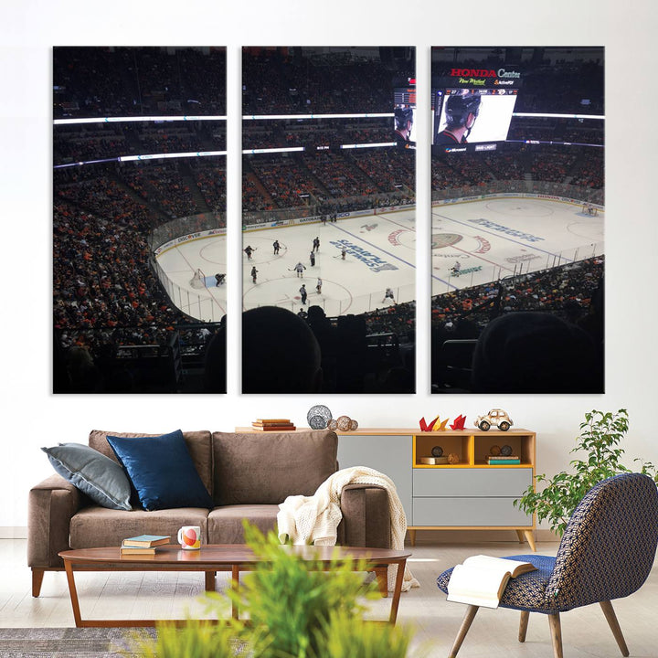 Honda Center California Anaheim Ducks Hockey Stadium Wall Art Canvas Print