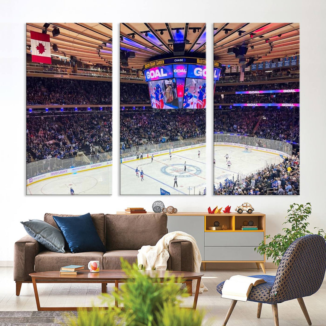 Madison New York Rangers Hockey Stadium Wall Art Canvas Print