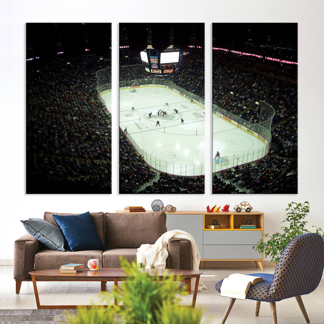 Nationwide Arena Ohio Columbus Blue Jackets Hockey Stadium Wall Art Canvas Print