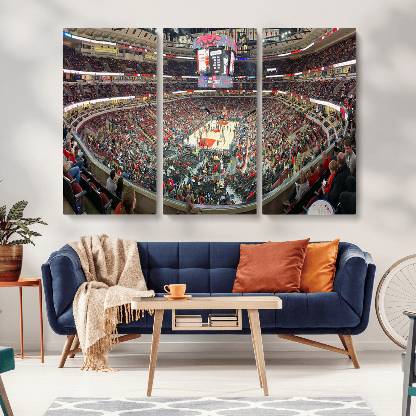 MGV-CV-48X32-3P - United Center Chicago Bulls Stadium Wall Art Canvas Print