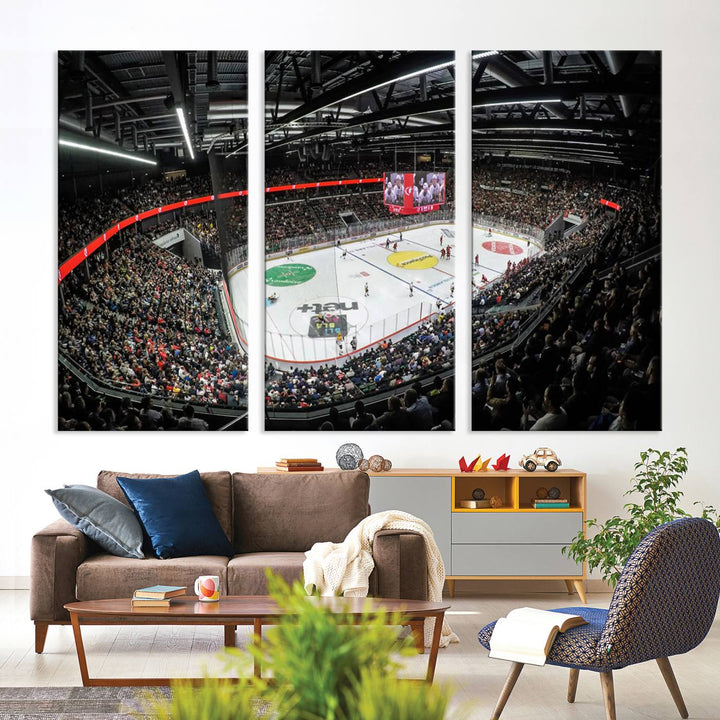 Vaudoise Lausanne Ice Hockey Arena Stadium Wall Art Canvas Print